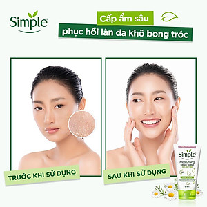 Sữa rửa mặt Simple giúp cấp ẩm, da trông khỏe và mịn màng - cho da khô nhạy cảm 150ml [CHÍNH HÃNG ĐỘC QUYỀN] [MỚI]