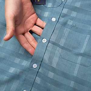 Sơ mi nam Ngắn tay công sở trung niên thương hiệu Anton vải bamboo xanh lục thoáng mát, thấm hút mồ hôi - NT204