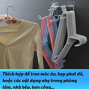 Giá treo móc áo dán tường tiện lợi- Kệ treo móc quần áo dán tường đa năng- Giá treo đồ gọn gàng không cần khoan- Kệ gắn tường treo móc áo và kẹp đồ- Giá đựng móc treo dán tường tiết kiệm không gian