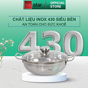 Nồi lẩu um xào đa năng đáy từ Five star nắp kính