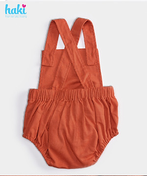 Bộ romper linen lưng chun cho bé trai bé gái Haki BL001, bộ body cho bé, baby bodysuit, set áo liền quần cho bé từ 6-13kg