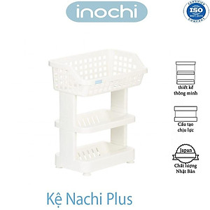 Kệ Nhà Bếp Để Đồ Đa Năng, Kệ Nhựa Cao Cấp 3 Tầng Nachi Đạt Tiêu Chẩu Xuất Nhật ,Châu Âu- Hàng chính hãng inochi ( Tặng khăn lau đa năng pakasa)