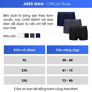 Combo quần lót nam, quần boxer nam chất thun lạnh kháng khuẩn co giãn 4 chiều - Ares Man