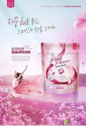 Viên giặt xả Top Step hương Nước hoa tinh tế gói 33 viên (462g)