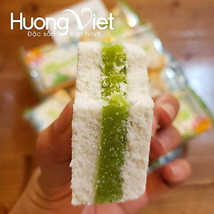 Đặc Sản Sóc Trăng - Bánh In Đậu Xanh Lá Dứa Tân Huê Viên Túi 10 Bánh 400G, Đặc Sản Bánh In Sóc Trăng Nhân Lá Dứa, Đậu Xanh