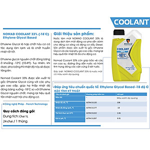 Nước Mát Xe Máy, Ô tô NOMAD 1L Màu Xanh Dạ Quang Nhập Khẩu Chính Hãng - Nước Làm Mát Động Cơ Loại Tốt