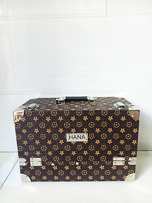 Loại 1 - Cốp mỹ phẩm cao cấp Hana bọc gốc inox, đựng dụng cụ make up trang điểm, nail, mi có khóa tặng kèm dây đeo size 40x21x26 cm nhiều màu tùy chọn 