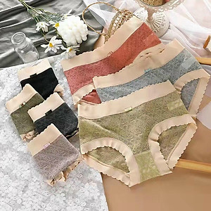 |Mã QL08| Combo 5 Quần Lót Ren Nữ - Quần Chip Nữ Cạp Và Viền Su Mát Lạnh Co Giãn Thoải Mái - Mẫu Mới  - Quần Lót Nữ Cao Cấp