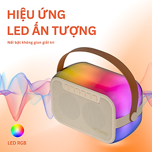 Bộ Loa Karaoke mini Bluetooth iCore ISM69 kèm 02 Micro - Hàng Chính Hãng