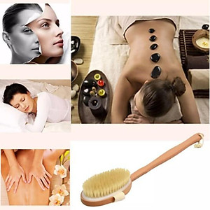 Cây Cọ lưng Tre Chải Khô, Ướt (Tẩy tế bào chết - Gậy tắm chà lưng - Có thể tháo rời - Bàn Chải Khô Cán dài FMA1116