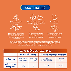 Sữa bột NAN INFINIPRO A2 2 với công thức đầu tiên kết hợp giữa đạm quý A2 & 6HMO & Dual Probiotics nhập khẩu Thụy Sĩ - Hộp 400g cho bé 12 - 24 tháng