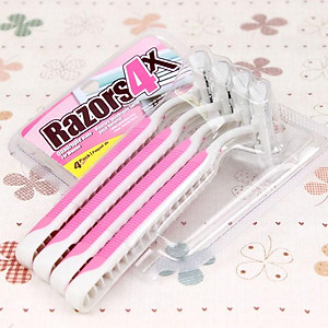 Bộ 4 Dao Cạo Râu Razors 3 Ba Lưỡi Kép Cán Nhựa 4In1 An Toàn Thông Minh