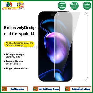 Kính cường lực siêu bền Baseus All-glass Tempered Glass Film 0.3mm Cho iPhone 14/13 Series (2 miếng/hộp) - Hàng chính hãng
