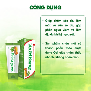 Gel An Trĩ Vương Vinh Gia Giúp hỗ trợ Chăm Sóc Làm Mát, Dịu Da Dùng Khi Bị Trĩ, Táo Bón, Nứt Kẽ Hậu Môn Tuýp 20g