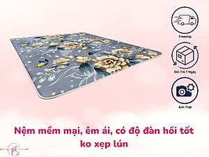 Nệm Cao Su Trải Sàn 3 Lớp Eron Êm Ái Và Thoáng Mát Dày 3cm Đủ Size Giao Màu Ngẫu Nhiên - Tặng Kèm Drap Nệm