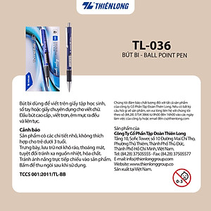 Combo 5-10-20 Bút Bi Thiên Long Metal Clip TL-036 đầu bi 0.7mm