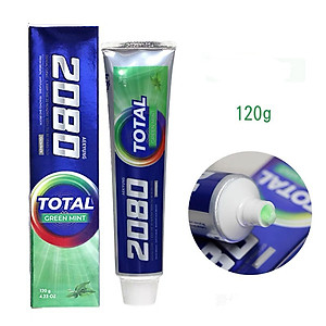 Kem đánh răng 2080 Total Green Mint Hàn Quốc bảo vệ răng nướu toàn diện, trắng răng, sạch mảng bám 120gr
