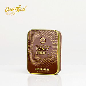 Kẹo Sả Nhân Mật Ong Queenfood Honey Drop Leatherwood Không Đường 33gr Hộp 10 viên