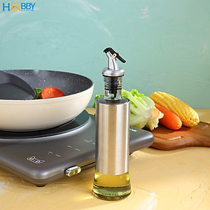 Chai đựng dầu ăn gia vị 350ml thủy tinh bọc inox 304 Hobby home decor BDN350