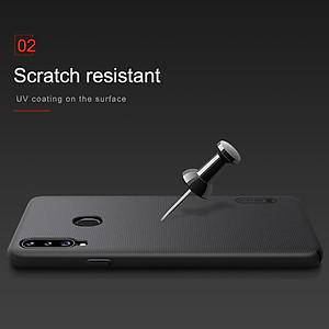 Ốp Lưng Sần chống sốc cho Samsung Galaxy A20s hiệu Nillkin Super Frosted Shield (Đính kèm giá đỡ hoặc miếng dán từ tính) - Hàng Chính Hãng