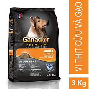 Thức ăn cho chó trưởng thành Ganador vị thịt cừu & gạo Lamb & Rice 3 kg