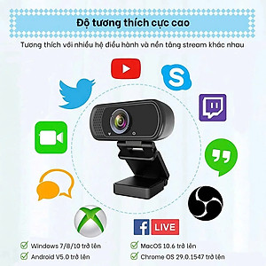 Webcam Cho Máy Tính PC Laptop 1080p FullHD Kèm Mic Tích Hợp Micro To Rõ Cho Cuộc Gọi Video Call Zoom Góc Siêu Rộng New Chất Lượng Cao Để Live Stream Học Online Hàng Nhập Khẩu