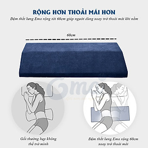 Đệm thắt lưng giảm thoát vị đĩa đệm Ema thế hệ 2 - Rộng hơn - Thoải mái xoay trở - Dành cho người thoát vị, thoái hóa cột sống, bà bầu, người cao tuổi