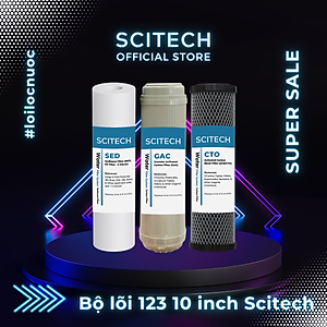 Bộ lõi lọc nước số 1,2,3 (PP-UDF-CTO) 10 inch dùng trong máy lọc nước RO, bộ lọc thô - Hàng chính hãng