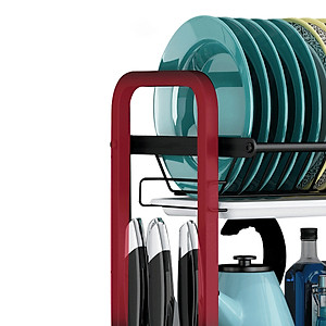 Kệ chén bát đĩa 2 - 3 tầng INOX 304 cao cấp sơn đen tĩnh điện kèm khay ráo nước, giá kệ úp bát khô ráo trên bàn bếp gọn gàng, sạch sẽ, kệ đa năng tiết kiệm không gian - Hàng cao cấp