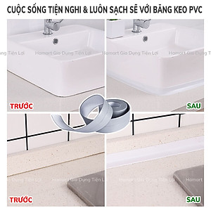 Băng Keo PVC Dán Viền Bếp Chống Dầu Mỡ Bản 3.8cm Băng Dính Dán Mép Tường Chống Ẩm Mốc