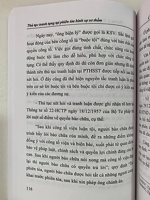 Thủ tục tranh tụng tại phiên toà hình sự sơ thẩm (tái bản lần thứ nhất)