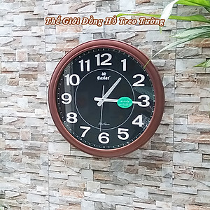 Đồng Hồ NHẠC CHUÔNG Báo Giờ Có 16 Điệu NHẠC GÕ - Máy Kim Trôi EASTAR Nhật - SỐ NỔI 3D - Mặt TRÒN Viền NÂU - Tặng Pin Maxell