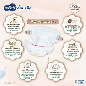 Tã Dán Moony Dịu Nhẹ NB62+4/S58+2/M46/L38