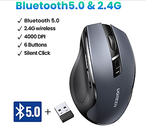 Chuột Bluetooth 5.0 6 nút không ồn UGREEN 15508 MU006 - Hàng chính hãng