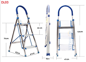 Thang ghế tay vịn gia đình xếp gọn, bậc thang to kèm tay vịn đảm bảo an toàn -Hàng chính hãng NIKITA