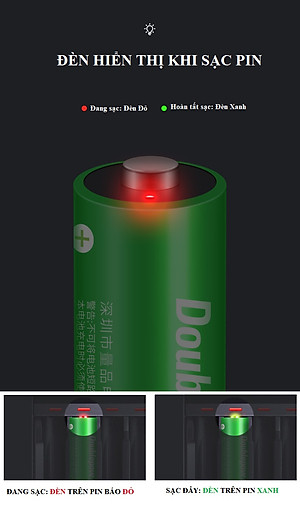 Pin Sạc 1.5V 3400mWh Chính Hãng Doublepow có cổng sạc USB ( Giá 1 Viên )