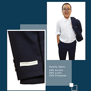 Bộ vest bé trai CATRIO ACT660 là bộ đồ vest trẻ em từ 4 tuổi 17kg đến 11 tuổi 43kg gồm 2 chi tiết áo vest +quần dài màu xanh than đậm vải dạ mềm mại tuyệt đẹp, phù hợp các bé trai mặc trong các sự kiện cưới hỏi lễ tết