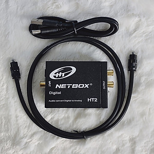 Bộ Chuyển Đổi Âm Thanh Digital NETBOX HT2,DÂY 3.5  RA 2 ĐẦU AV 1.8M - Hàng Chính Hãng