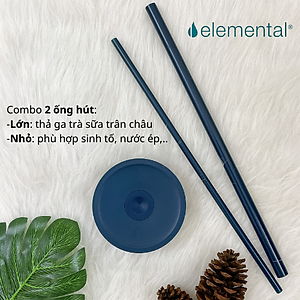 [Elemental chính hãng - Thương hiệu Mỹ] Ly giữ nhiệt Commuter Elemental 1180ml thép không gỉ có tay cầm combo ống hút trân châu