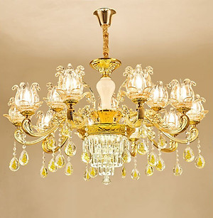 Đèn chùm ROSIT phong cách Châu Âu trang trí nội thất hiện đại, sang trọng loại 15 tay - kèm bóng LED chuyên dụng.