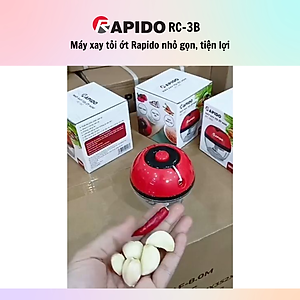 Máy xay tỏi ớt mini đa năng Rapido RC-3B/RC-2B 3 Lưỡi, 2 Lưỡi, chất liệu thép không gỉ, an toàn 180ml - Hàng chính hãng
