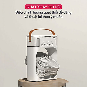 Quạt Hơi Nước Mini, Quạt Phun Sương Mini, Quạt Để Bàn 3 Chế Độ Tích Hợp Đèn Led Và Hẹn Giờ Sử Dụng, Màu Ngẫu Nhiên - Hàng Chính Hãng