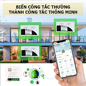 Công tắc Wifi Hunonic Mini 2 kênh 500W/kênh - LẮP SAU CÔNG TẮC ÂM TƯỜNG - Điều khiển từ xa bằng điện thoại