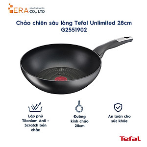 Chảo sâu lòng chống dính đáy từ Tefal Unlimited 28cm, dùng cho mọi loại bếp - Sản xuất tại Pháp - Hàng chính hãng