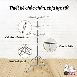Giá phơi đồ Inox đứng 56 móc kẹp chính hãng Pier
