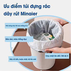Túi Đựng Rác, Túi Rác Tự Phân Huỷ, 1 Cuộn 100 Túi, Túi Đựng Rác Có Dây Rút Tiện Lợi