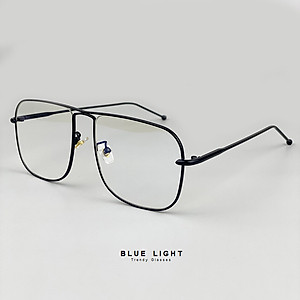 Kính Giả Cận, Gọng Kính Cận Nam Nữ Mắt Vuông To Gọng Bạc Đan Chéo Không Độ Hàn Quốc - BLUE LIGHT SHOP