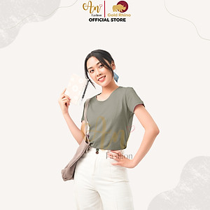 Áo Thun Nữ Cổ Tròn Màu OLIVE 100% Cotton Cao Cấp, Công Nghệ Khử Mùi Ag+, Thoáng Mát Suốt Cả Ngày - Gold Rhino