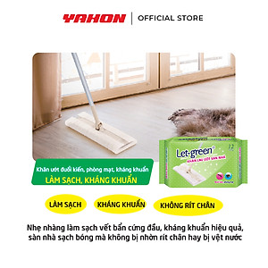 Combo Bao Khăn Giấy Ướt Lau Sàn Nhà LET-GREEN, 12 Miếng/Bao