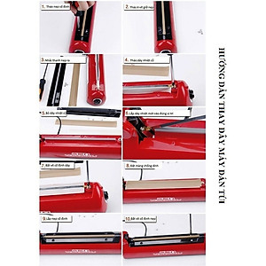 Máy hàn miệng túi đa năng 300x5mm - Hàn túi zip, túi giấy craft, túi nilon PP/PE (300x5mm)(Vỏ nhựa - Đỏ)